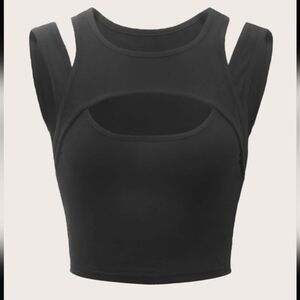 Black Cutout Sleeveless Top